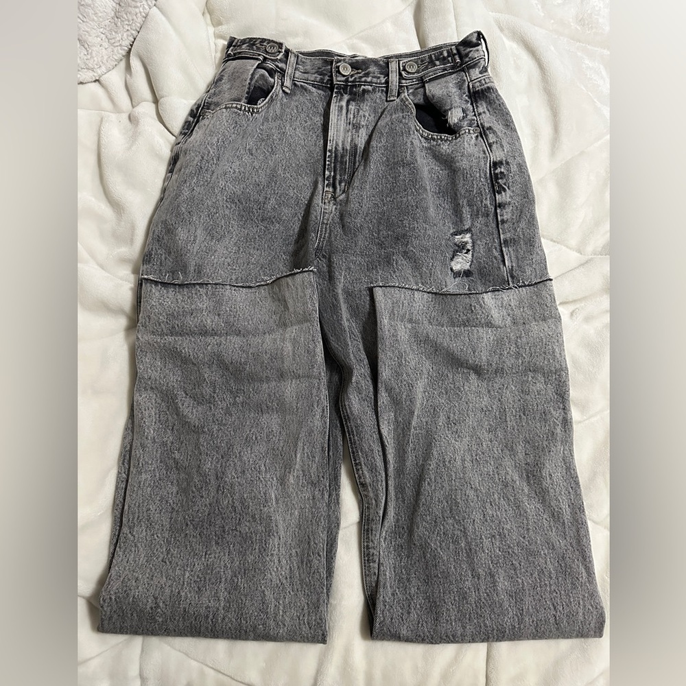 Pacsun Washed Black Ripped Boyfriend Jeans